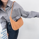 Fashion Women Plush Pure Color Acrylic Chain Large Hobos Shoulder Underarm Bag