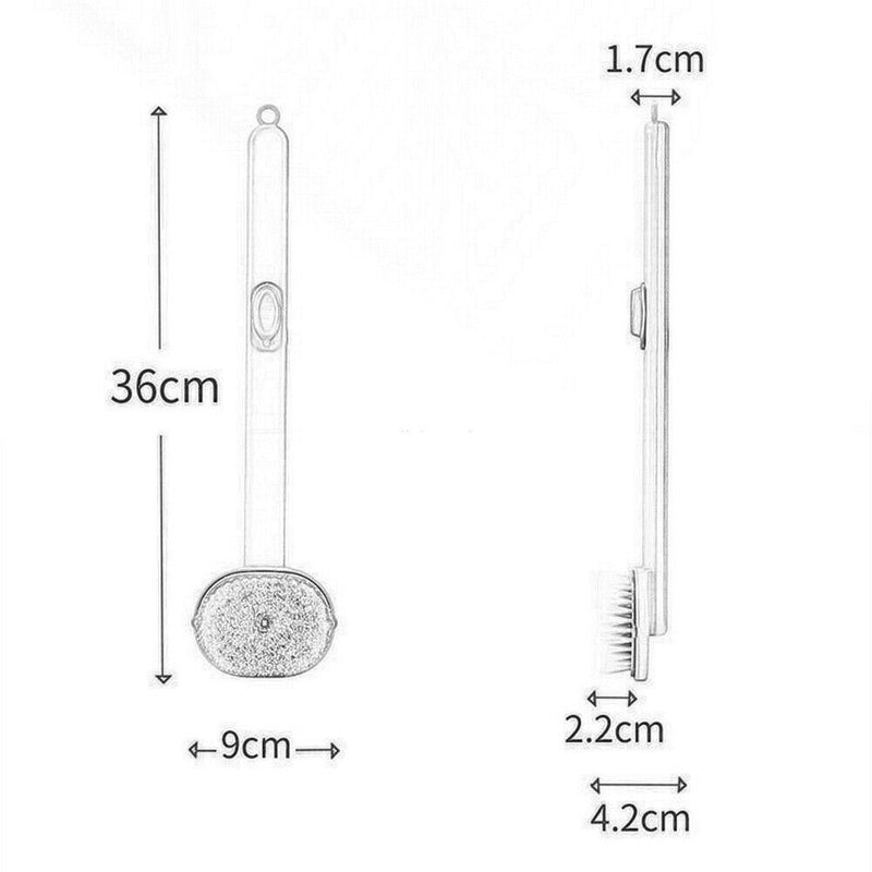 Long Handle Exfoliating Bath Skin Brush Body Scrub Shower Cleaning (Yellow)