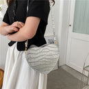 Fashion Heart-shaped Crossbody Bag Leather Women Stone Pattern Purse Handbags