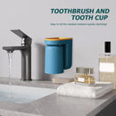 Toothbrush Holder Wall Mounted Adhesive Toothpaste Stand for Shower (Blue)