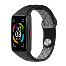 Watch Strap for HUAWEI HONOR Band 6 TPU Bracelet Wristband (Black Gray) Newly