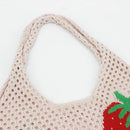 Korean Knitted Shoulder Bags Women Summer Strawberry Hollow Crochet Beach Totes