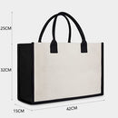 Fashion Canvas Handbag Letters Flower Portable Beach Shoulder Shopping Tote Bag