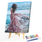 Beach Girl Back Oil Paint By Numbers DIY Canvas Wall Picture Craft Home Dec