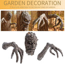 Tree Bark Face Tree Sculpture Outdoor Tree Face Statue Horror Facial Makeup