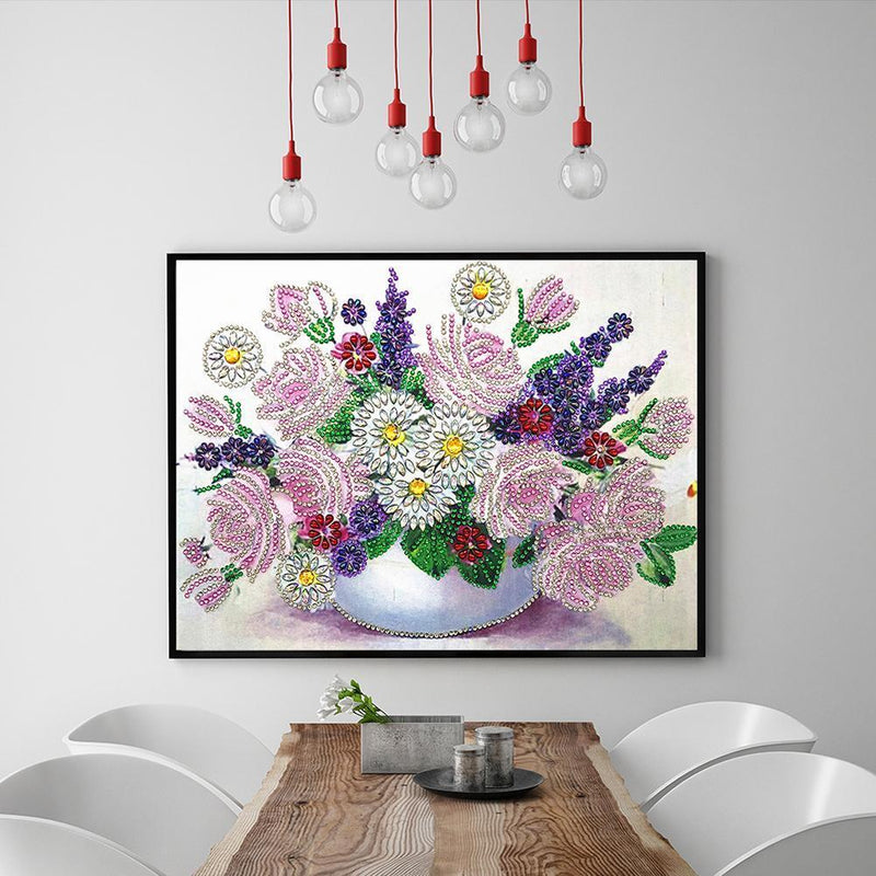 5D DIY Special Shaped Diamond Painting Flower Cross Stitch Mosaic Craft Kit
