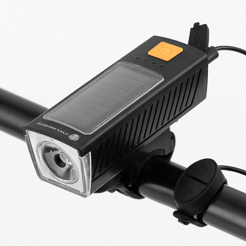 CYCLINGBOX T6 LED Bike Headlight Ring Bell Waterproof Warning Bicycle Lamp Horn