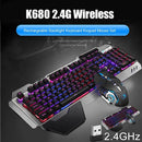 K680 2.4G Wireless Rechargeable Backlight Keyboard Keypad Mouse Set (Black)
