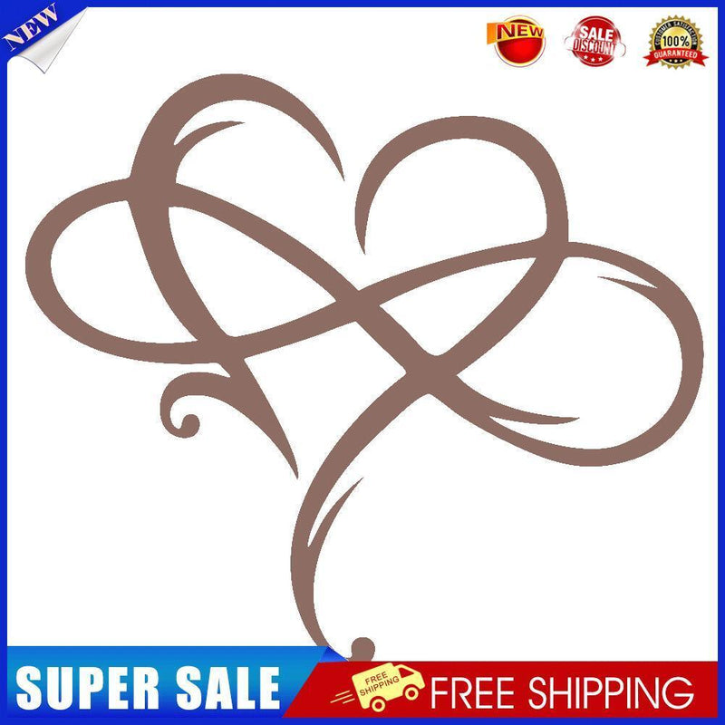 Metal Infinity Heart Art Love Wall Sign Decor for Living Room (Champagne)