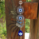Turkish Blue Eyes Lucky Pendant Wind Chime Rhinestone Wall Door Hanging Ornam