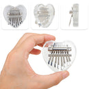 8 Tone Mini Thumb Piano Transparent Heart Shaped Kalimba Thumb Piano Instrument