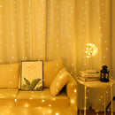 3X2m Waterproof Curtain Lamp 200LED USB Garden Bedroom Decoration String Lights