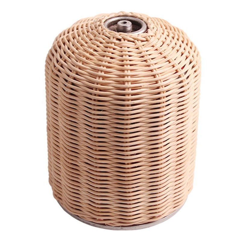 Rattan Outdoor Gas Cylinder Cover Camping Cook Gas Tank Protector (Beige)