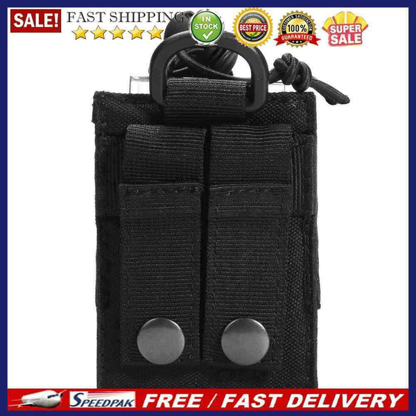 Outdoor Molle Radio Walkie Talkie Holder Bag Magazine Pouch Pocket(Black)
