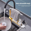 1set Telescopic Sink Storage Rack Holder Adjustable 2-in-1 Sink Basket