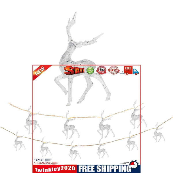 String Lights - Christmas Decorations 10 LED Reindeer Fairy String Lights
