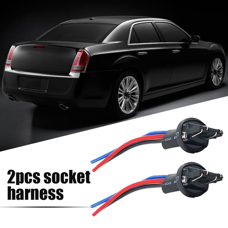 2pcs 7443 T20 Bulb Connector Male Adapter for Automotive Turn Signal Bulb Socket