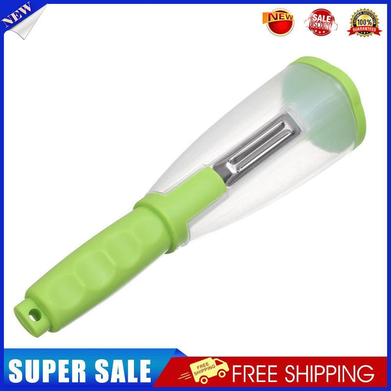 Multifunctional Fruit Peeler with Rubbish Bin Vegetable Skin Cutter (White)