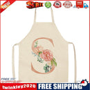 Letters Printed Kitchen Aprons Waterproof Linen Oil-proof Apron (68x55cm)