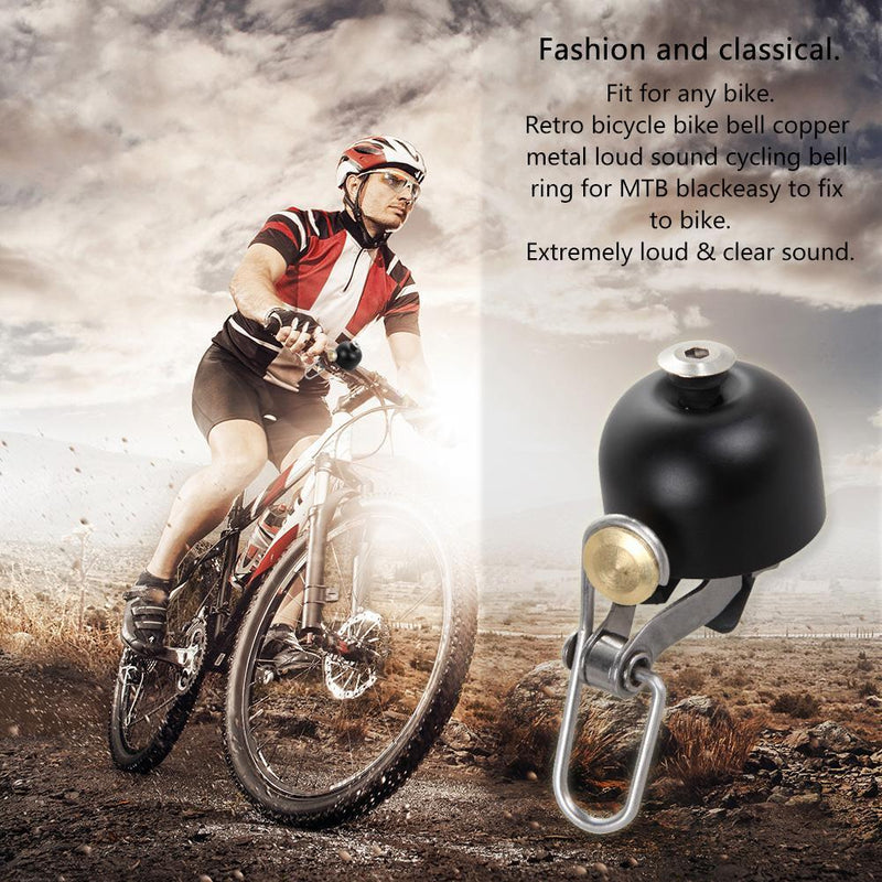 Retro Bicycle Bike Bell Copper Metal Loud Sound Cycling Bell for MTB Black