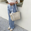 Women Straw Woven Lace Shoulder Shopping Bag Casual Ladies Vacation Tote Handbag
