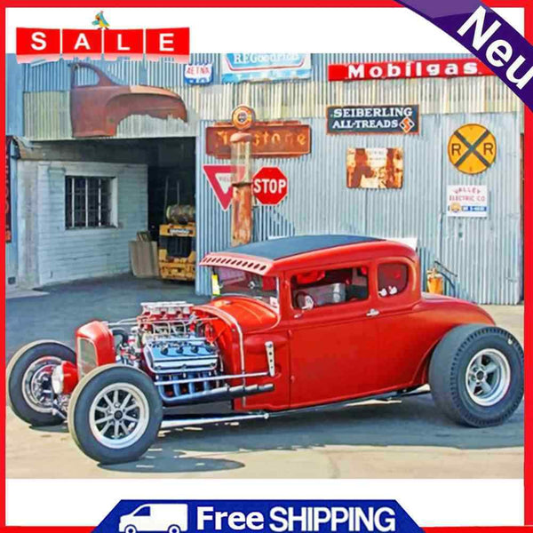 Painting By Numbers Kit Hand Painted DIY Car Artwork Canvas Oil Picture Craft