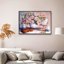 DIY Pink Rose Full Drill Round Diamond Painting Mosaic Kit Flower Picture Decor