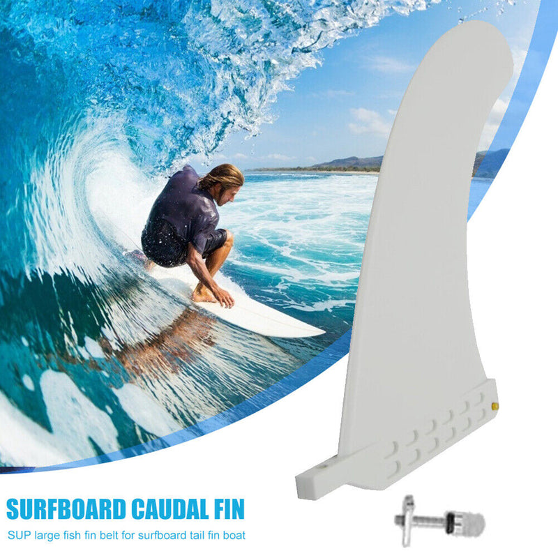 9in Surfing Tail Fin Removable Paddle Rudder Surfboard Stabilizer (White) Newly