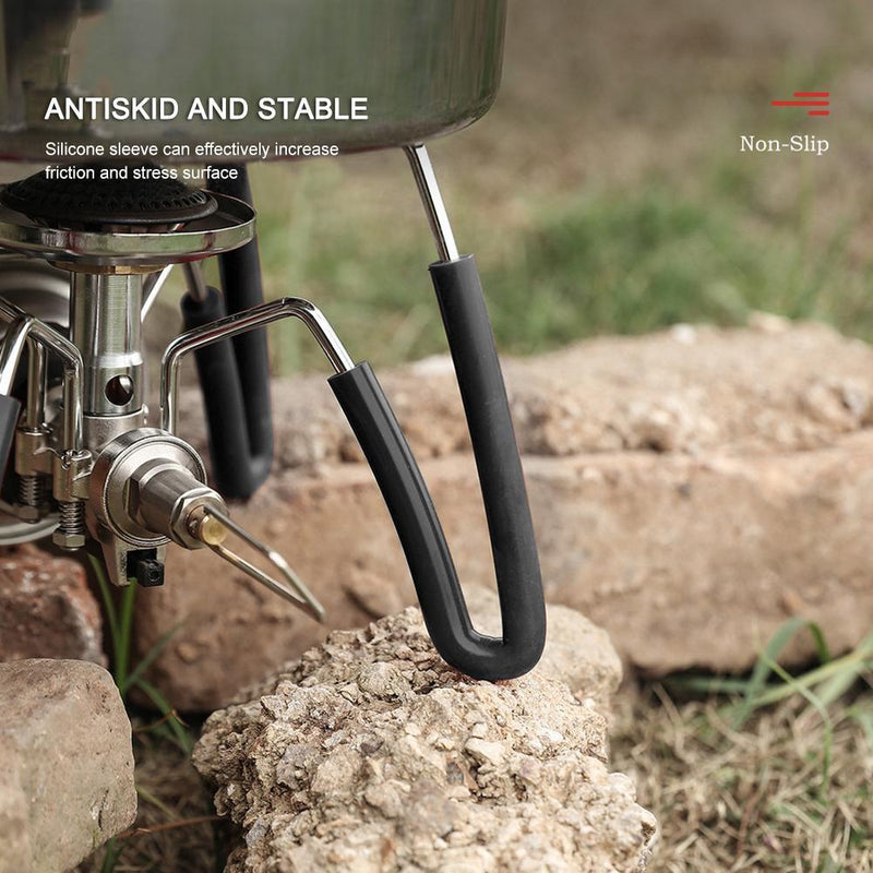 4x Outdoor Stove Furnace Pants Tube Sleeve Cover Camping Equipment (Black)