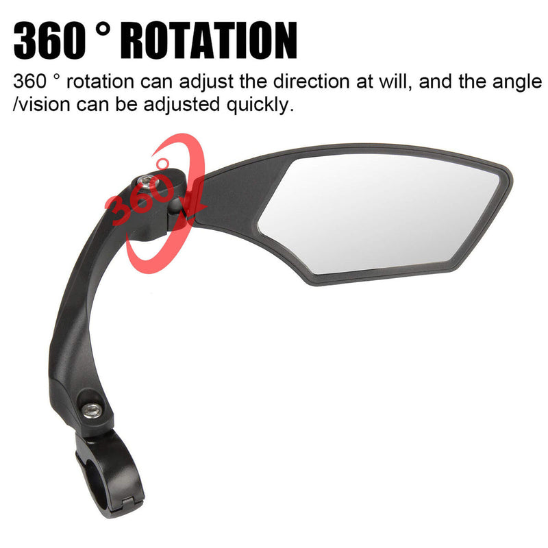 Bicycle Rear View Mirror 360 Rotation HD Anti-Shock Glass Lens (Right) Newly