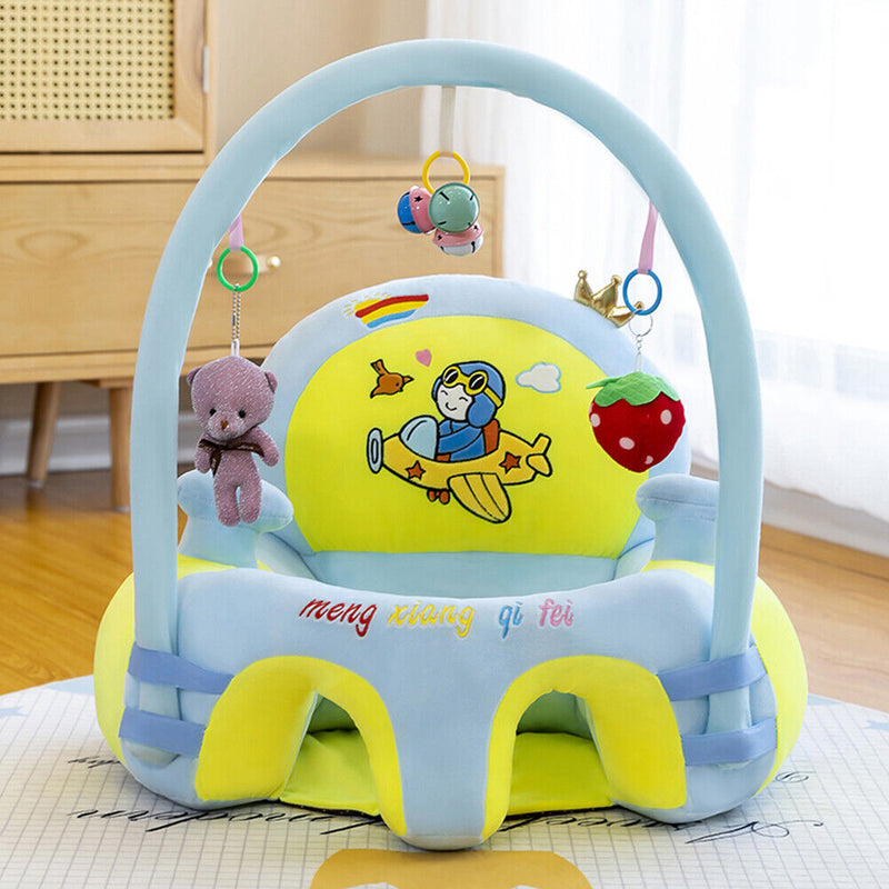 Infant Sofa Seat Skin Plush Safety Seat Chair Without Cotton (Sky Blue) Newly