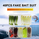 40pcs Soft Fishing Lure Kit Jig Head Hook Bait with Tackle Box (Style C)