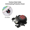 Cute Animal USB Data Cable Bites Protector Cord Wire Cable Winder (Spider)