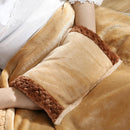 Electric Blanket Adjustable Rope Winter Heated Pad for Home Sofa Bed (Camel)