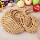 Wall-Mounted Jute Fruit Vegetable Basket Wall Hanging Storage (32x25cm) Newly