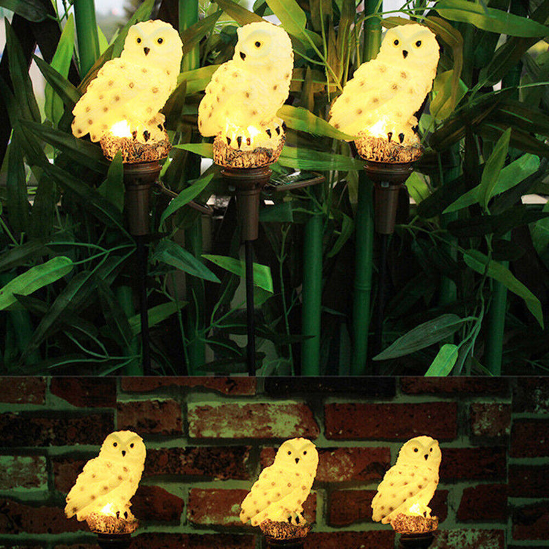 2pcs LED Solar Light Owl Outdoor Yard Lawn Stakes Lamp Home Garden Decoration