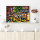 5D DIY Full Drill Round Shape Mountain Water Rhinestone Diamond Drawing for Home