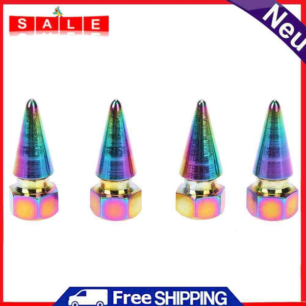4PCS CNC Rainbow Color Car Tire Valve Cap Automotive Aluminum Alloy