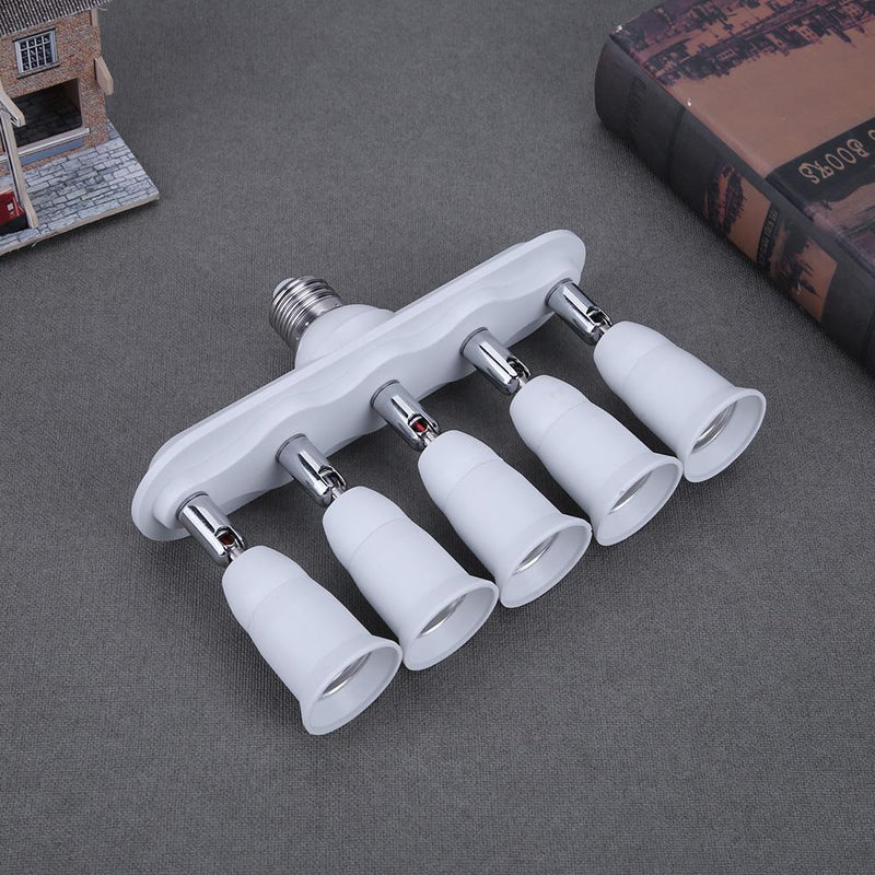 E27/E26 to 5 E27/26 Universal Conversion Socket Head for Daylight Bulbs