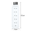 1L Large Capacity Water Bottle Portable Plastic Water Cup (White Frosted) Newly