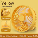 LED Night Light Mute Desktop Cooling Ceiling Fan for Camping Tent (Yellow)