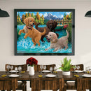 5D DIY Puppies Full Round Drill Diamond Painting Kit Art Craft Home Wall Decor