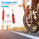 Dual Single Head Valve Core Remover+4pcs Valve Core+4-Way Tire Remover Tool