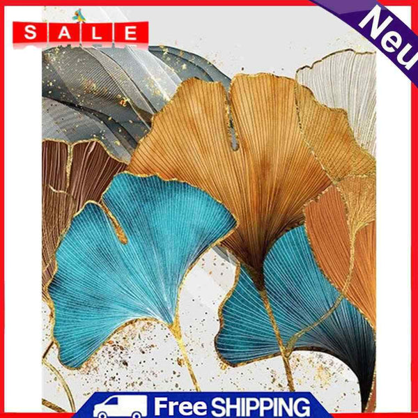 DIY Paint By Number Kit Frameless Ginkgo Abstract Handpainted Canvas Art Decor