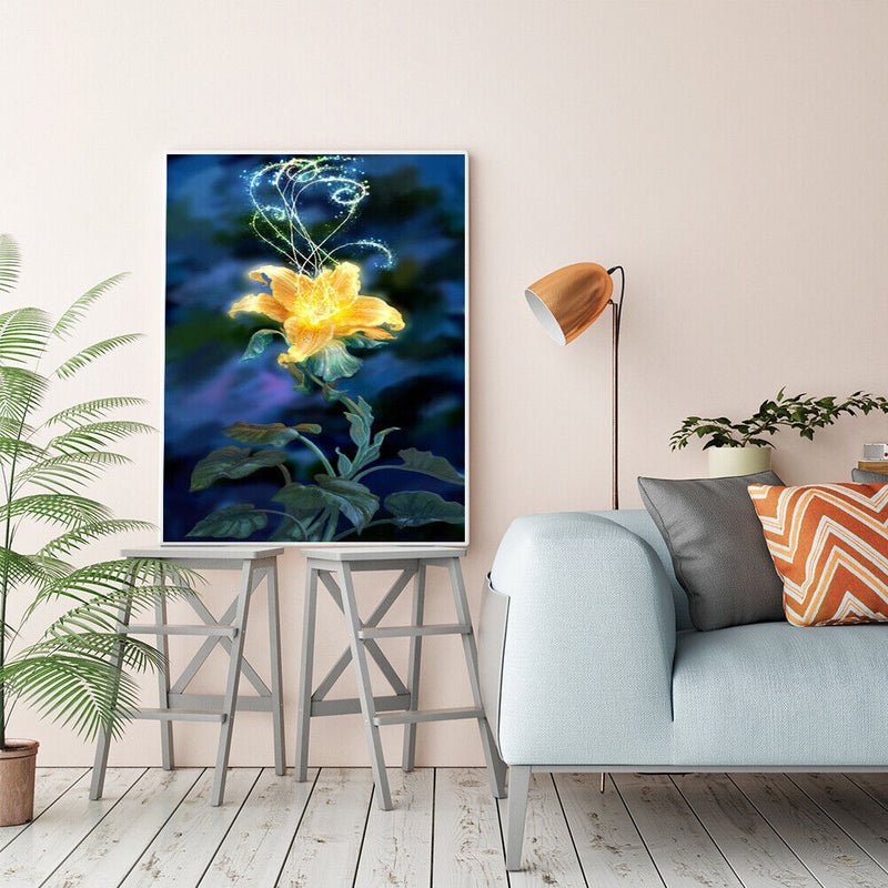 Glowing Flower Oil Paint By Numbers Kits Drawing DIY Picture for Adults Kid