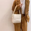 Female Quilted Padded Armpit Bag Lattice Pattern Tote Winter Casual Shoulder Bag
