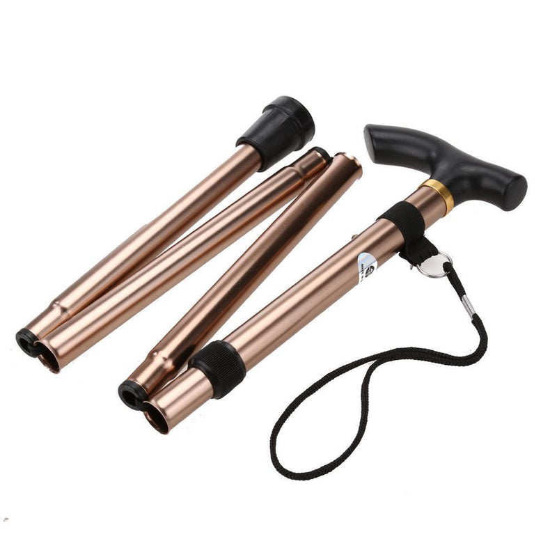 Anti-Shock Sticks Walking Stick Folding Trekking Walking Hiking Stick Pole 4-Section