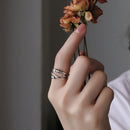 Anxiety Ring with Beads Expandable Stacking Knuckle Rings for Women Girls
