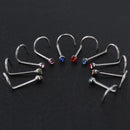 Steel Body Jewelry Nose Piercing Crystal Screw Stud Nostril Hoop Nose Ring