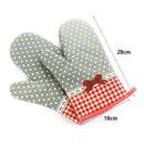 Microwave Oven Bow Print Baking Gloves Non-Slip Insulation Cooking Gloves